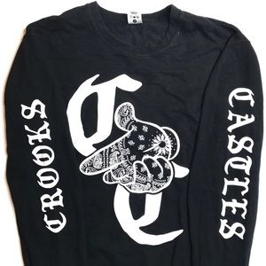 CROOKS & CASTLES black crewneck sweater